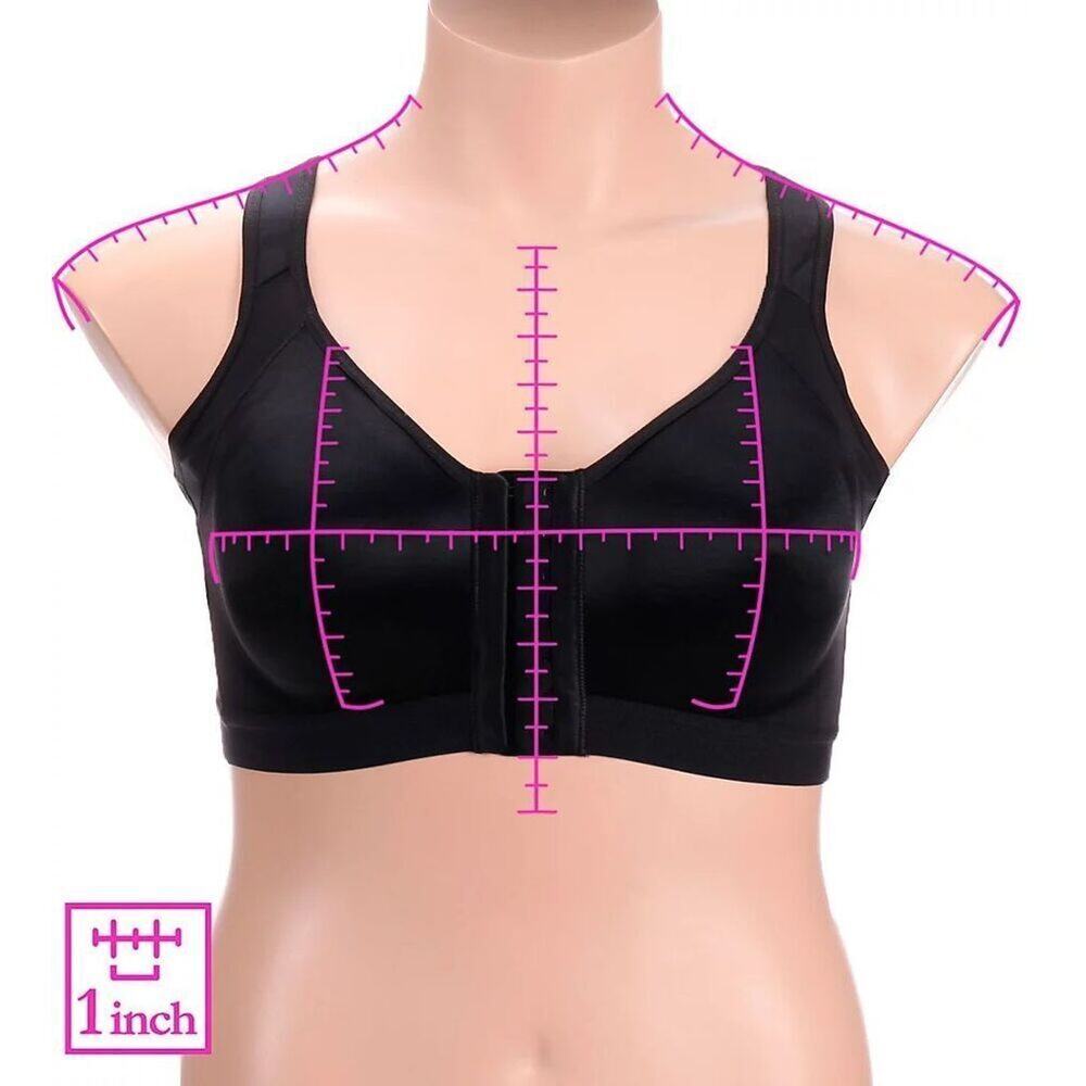 Leonisa Posture Corrector Back Support Wireless Bra Sport Black 34B - Picture 5 of 7